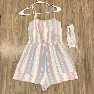 American Eagle Striped Tube Romper